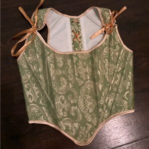 Women’s size xs Green and gold corset